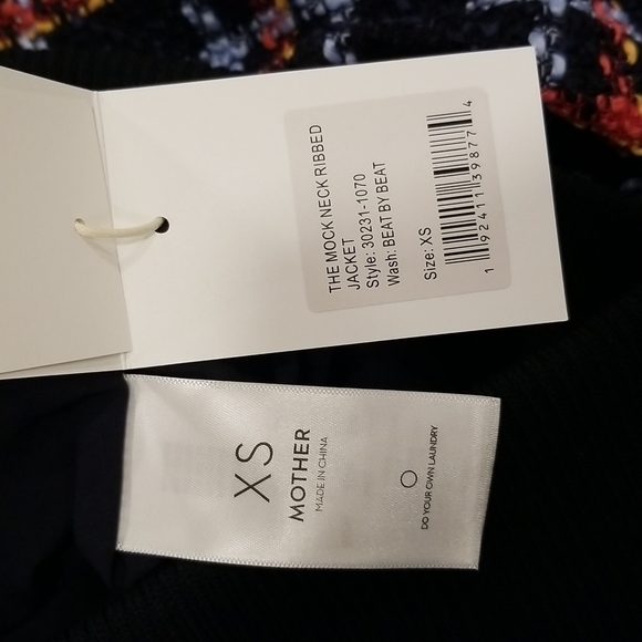 💕MOTHER💕 The Mock Neck Ribbed Jacket ~ Beat By Beat XS NWT Plaid 80s - Picture 16 of 16